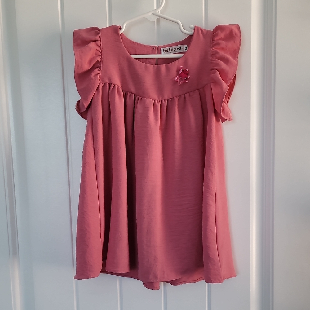 Pink Ruffled Sleeve Top
